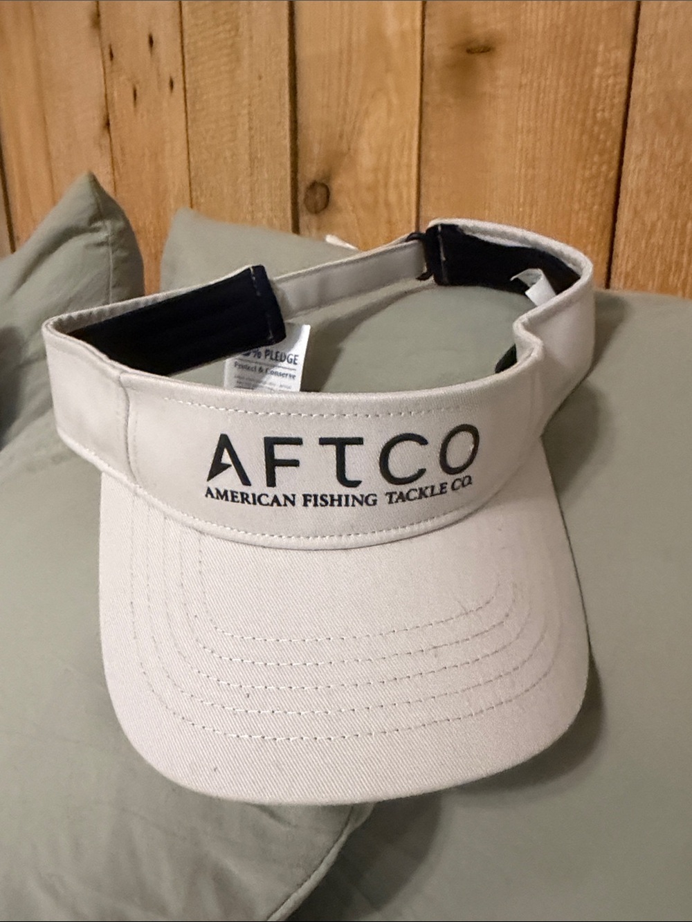 New! AFTCO Cream Men’s Fishing Visor with Black Logo